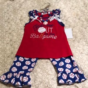 Girls 2 Piece, Take Me Out To The Ballgame Outfit